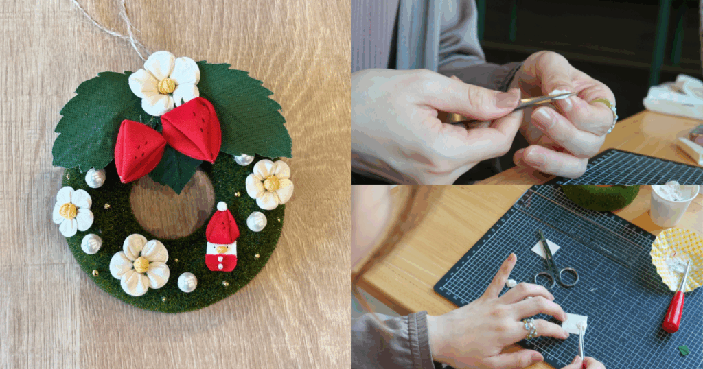 【ワークショップ】2025年11月6日（木）こびとの農園×Cafe Licorice (カフェ リコリス)「イチゴの小さなクリスマスリース」ワークショップ内容
