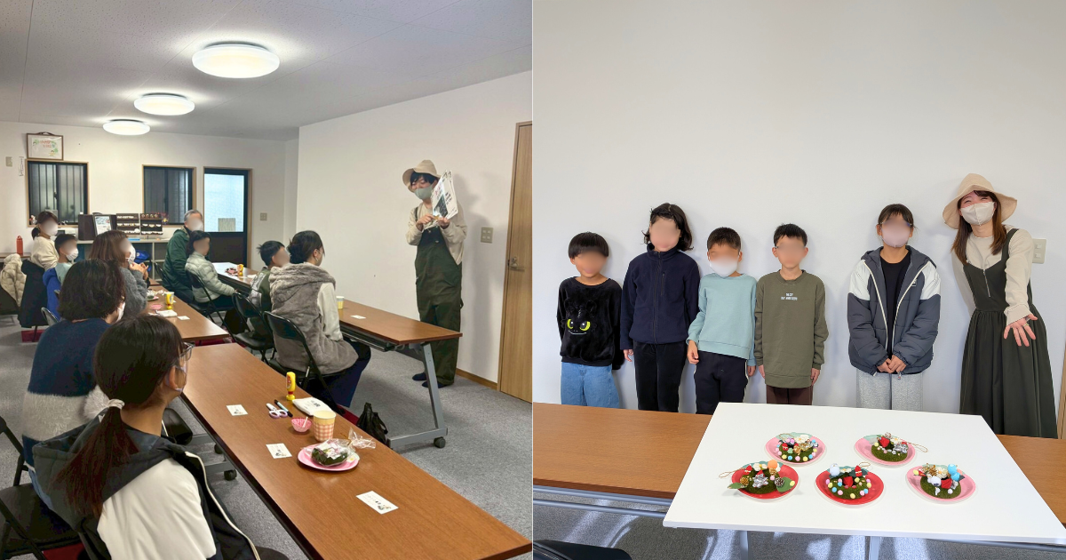 【ワークショップ実施報告】2025年12月14日（日）こびとの農園×にこにこ塾「イチゴの小さなクリスマスリース」