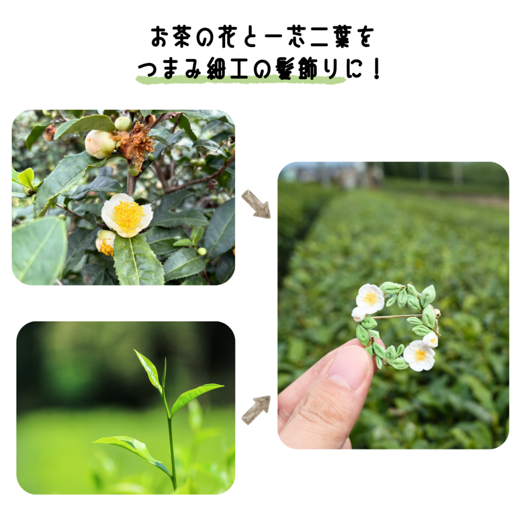 商品写真「こびとの農園の作品」お茶のブローチ