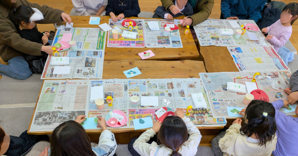 【ワークショップ実施報告】2026年02月01日(日)こびとの農園×学童スクール HARU kids club「とどいて嬉しい!つまみ細工の春絵手紙」製作風景