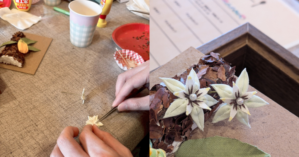 【ワークショップ実施報告】2026年2月11日(水・祝)こびとの農園×Cafe Licorice (カフェ リコリス)「カカオのフレーム」 作業風景