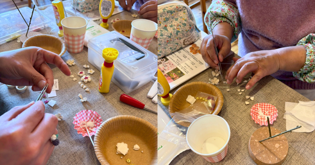 【ワークショップ実施報告】2026年3月7日（土）こびとの農園×Cafe Licorice (カフェ リコリス)「ウメのガラスドーム」 ウメの花びら製作