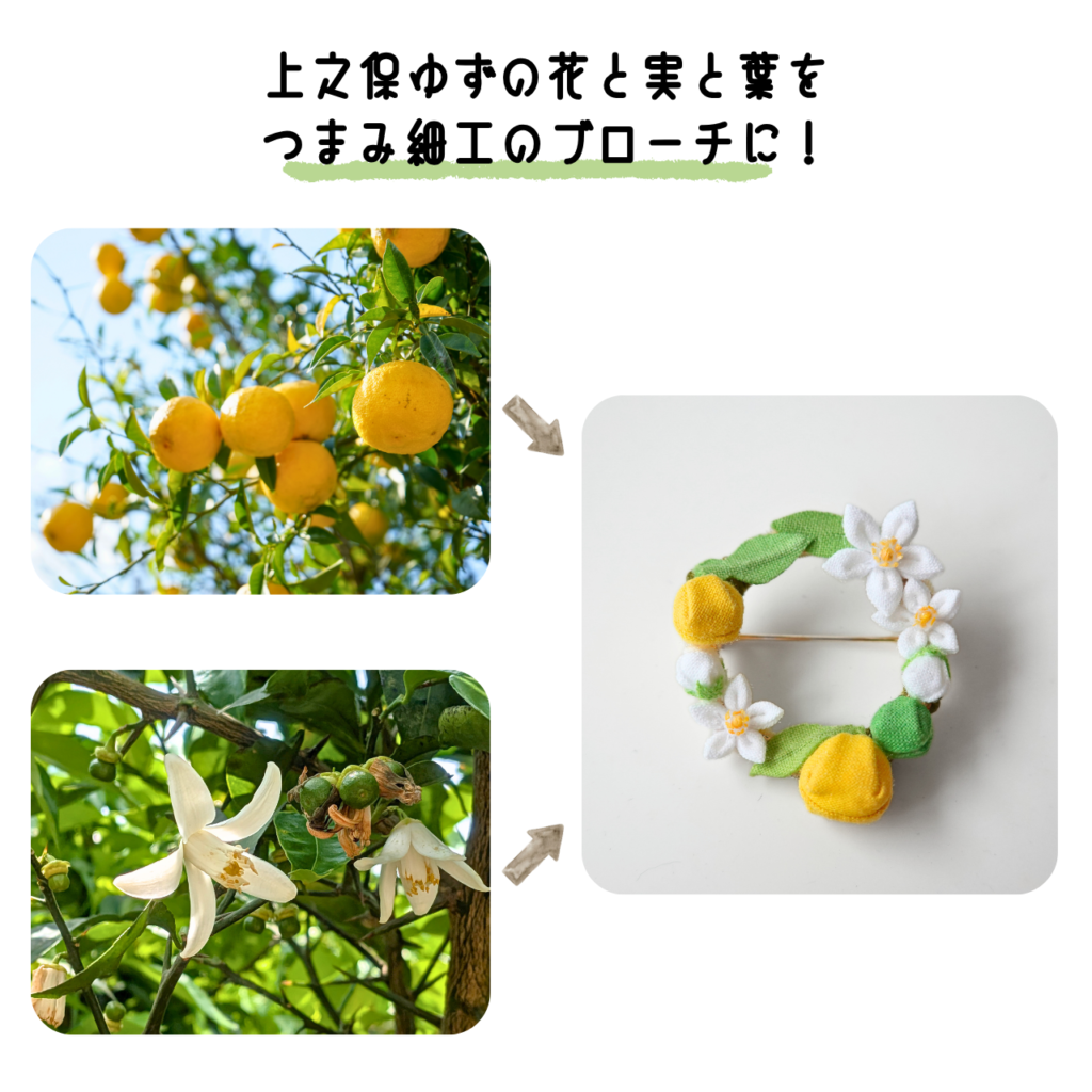 商品写真「こびとの農園の作品」上之保ゆずのブローチ