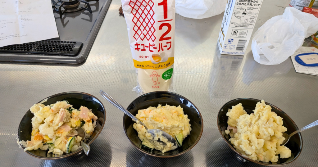 【ワークショップ実施報告】公益財団法人キユーピーみらいたまご財団助成事業プログラムA「食育活動助成」　循環型食育講座「つくって、たべて、また土へ。いのちのひみつを体験しよう」　A日程2026年4月29日・6月14日 (ポテサラ食べ比べ)