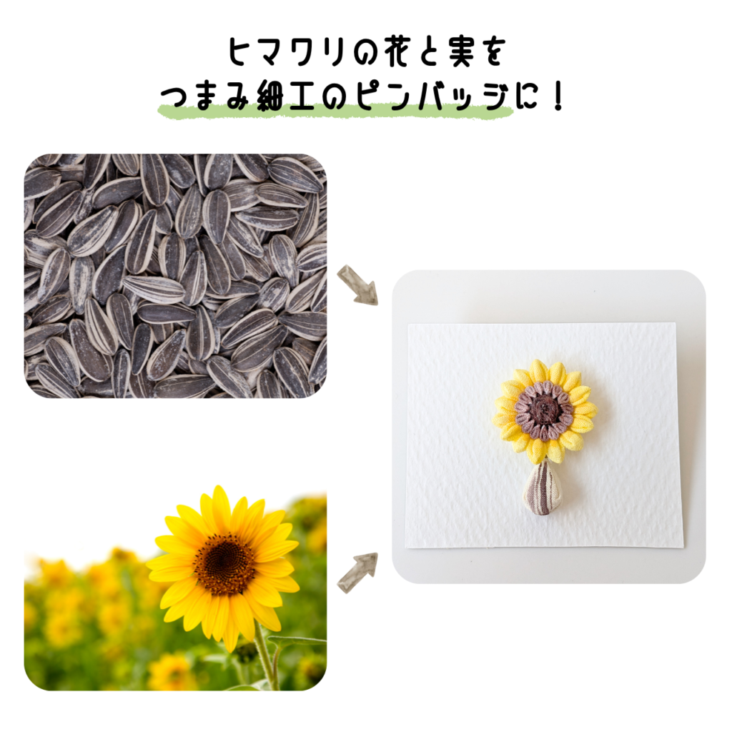 商品写真「こびとの農園の作品」ヒマワリのピンバッジ