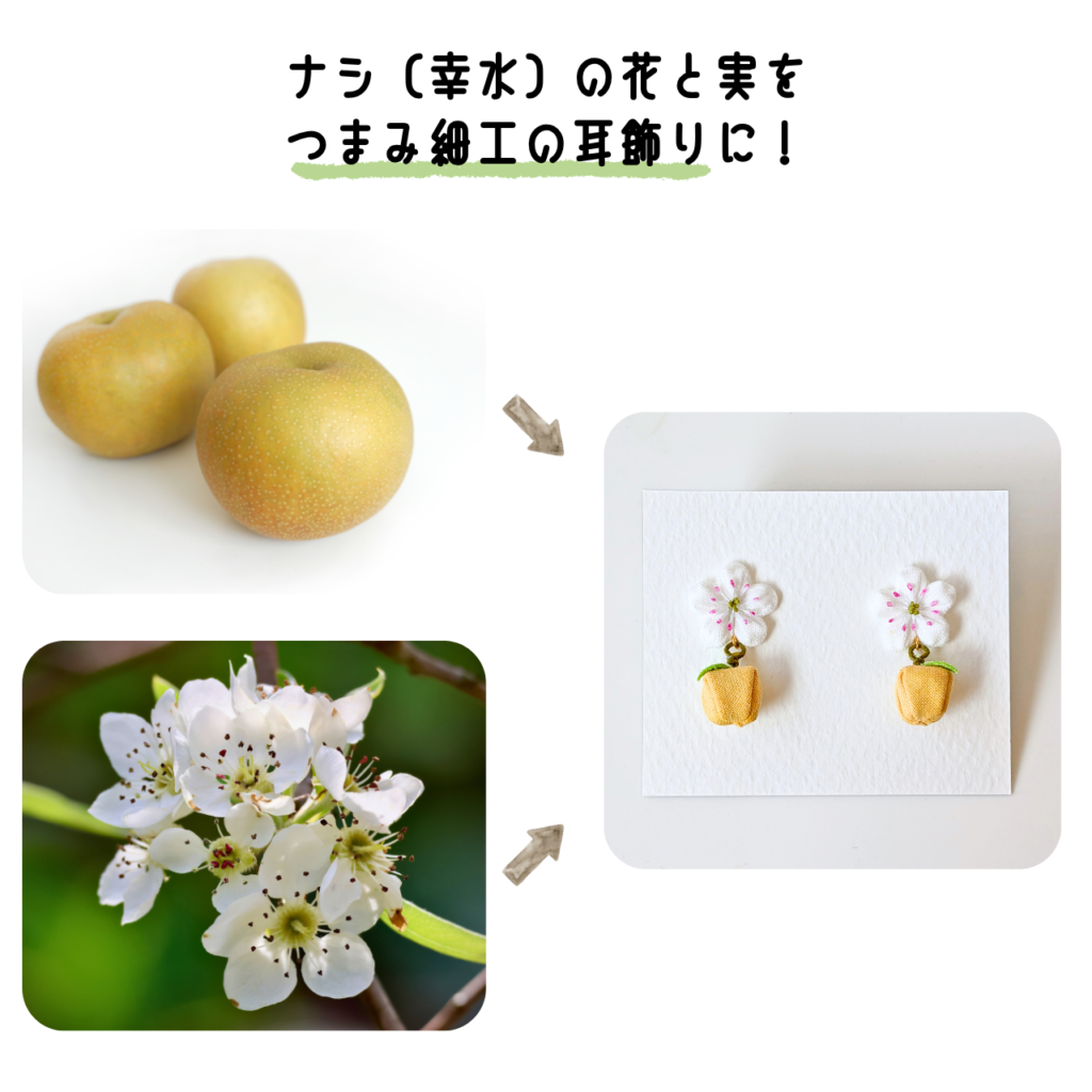 商品写真「こびとの農園の作品」ナシ(幸水)のピアス・イヤリング