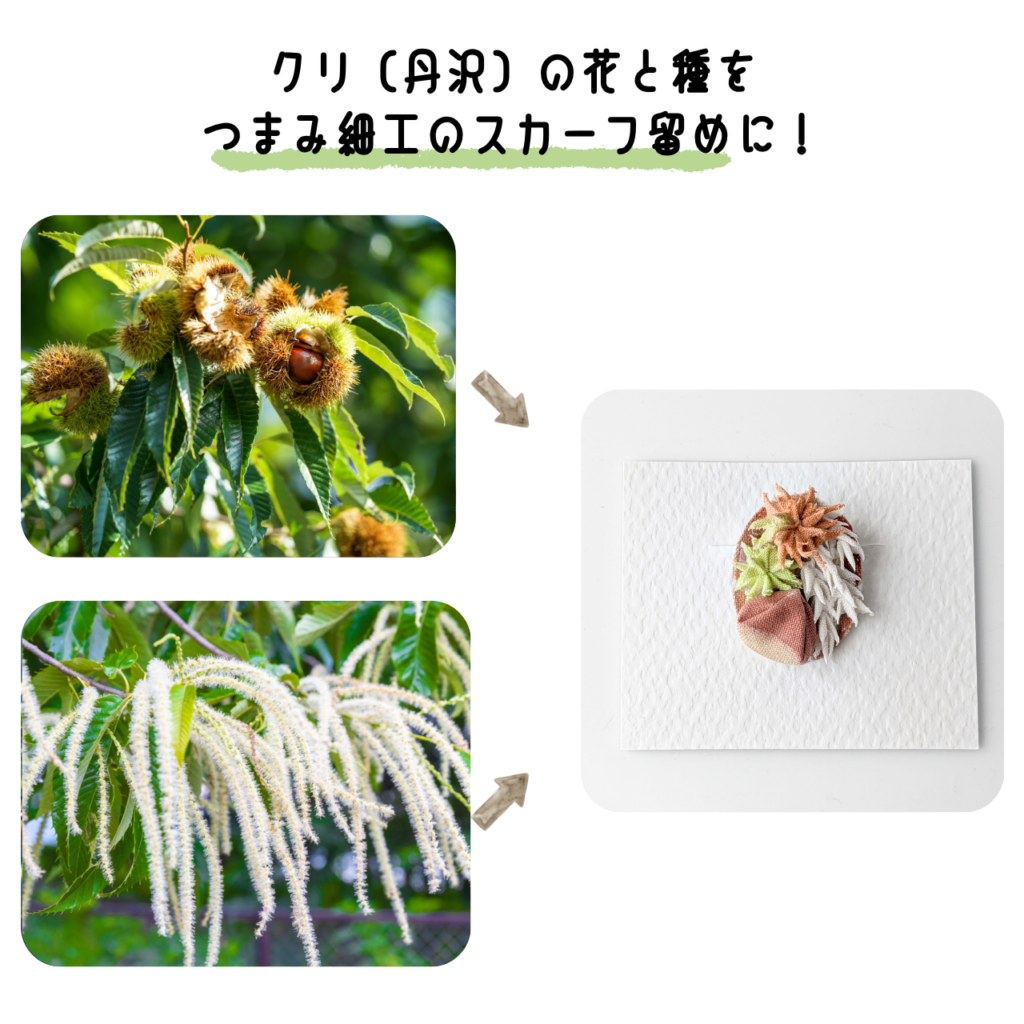 商品写真「こびとの農園の作品」クリ(丹沢)のスカーフ留め